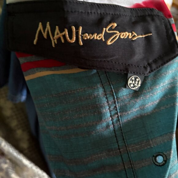 Maui & Sons Boardshorts   SZ 38" Waist   Baltic   New With Tags - Picture 3 of 4